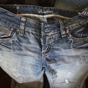 Amethyst Jeans Women's Distressed Blue Skinny Jeans